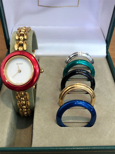 gucci watch woman with changable bezzels|gucci watch with interchangeable bezels.